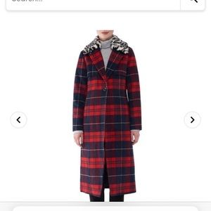 Canadian brand NVLT, plaid, faux fur collar